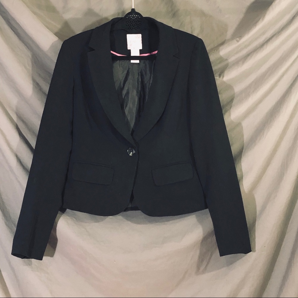 Black, Single Button Blazer, Suit Jacket